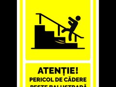 Indicator de securitate atentie pericol de cadere peste balustrada